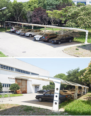 防城港服务区 张拉膜车棚为停车场服务添彩